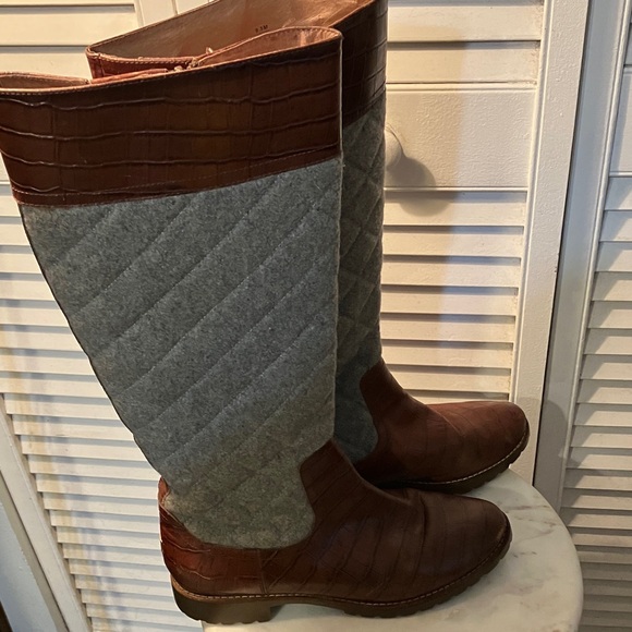 Sperry Brown and Gray Quilted Knee-High Boots - Picture 12 of 12